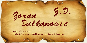 Zoran Dulkanović vizit kartica